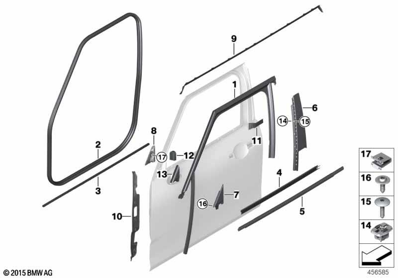 Genuine Front Right OS Door Column B Cover Fits F54 F54 LCI 51337344192
