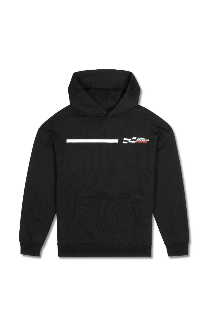 Genuine JCW Logo Mens Hoodie Black Cotton Top Hooded Sweatshirt Loose Fit