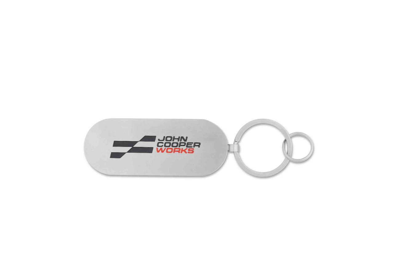 Genuine JCW Logo Keyring Silver Stainless Steel Brushed 80275B54F34