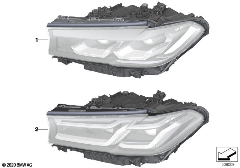 Genuine Right Headlight LED RHD Headlamp Fits G30 LCI G31 LCI 63119479260