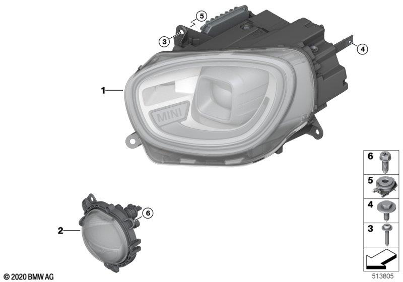 Genuine Right OS Headlight LED AHL Headlamp Fits F60 LCI 63115A12584