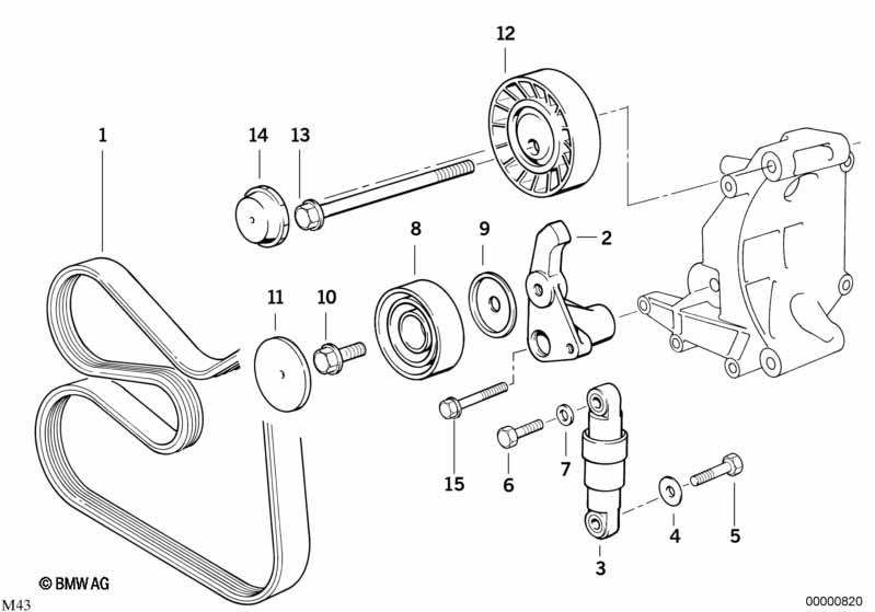 Genuine V-Ribbed Drive Belt Deflection Idler Tensioner Pulley view 2