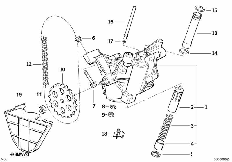 Genuine Lubrication System Oil Pump 11 41 1 438 280 view 2