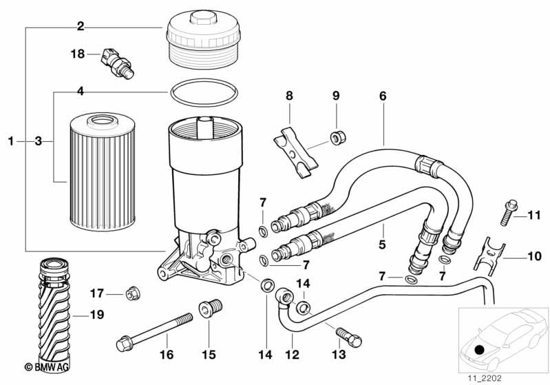 Genuine Oil Filter Cover 11 42 1 736 674 view 2