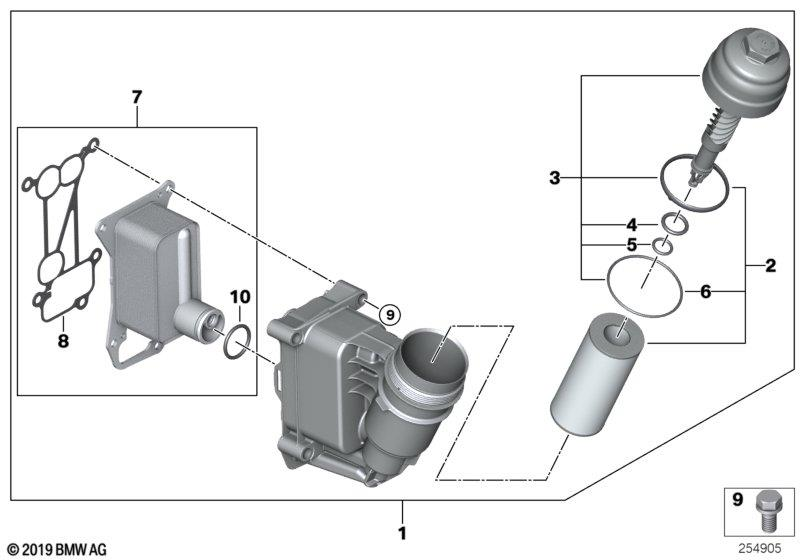 Genuine Oil Filter Cover 11 42 7 808 440 view 2