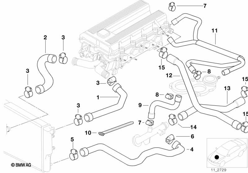Genuine Cooling System Water Hose/Pipe 11 53 1 247 261 view 2