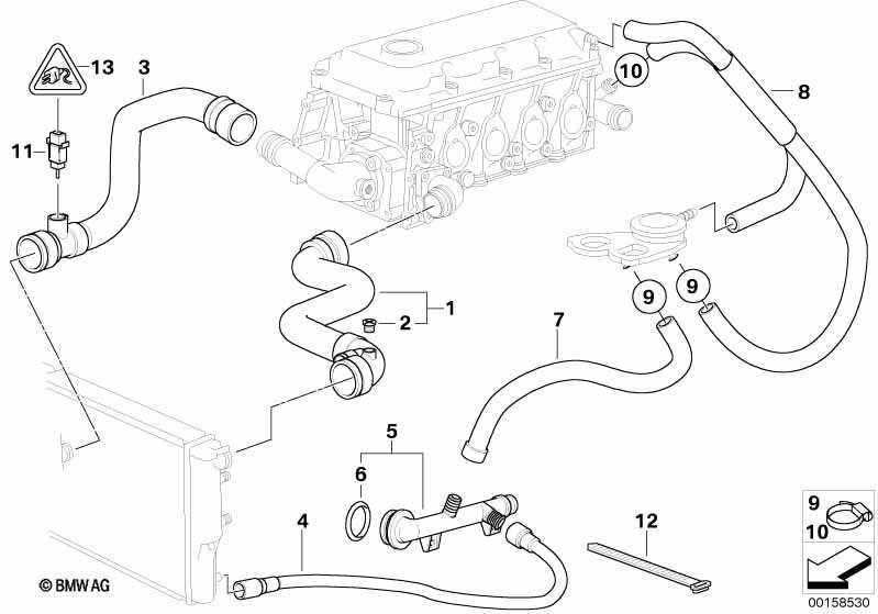 Genuine Cooling System Water Hose/Pipe 11 53 1 436 368 view 2