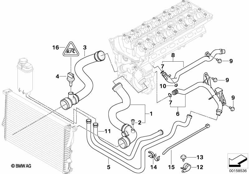 Genuine Cooling System Water Hose/Pipe 11 53 1 705 224 view 2