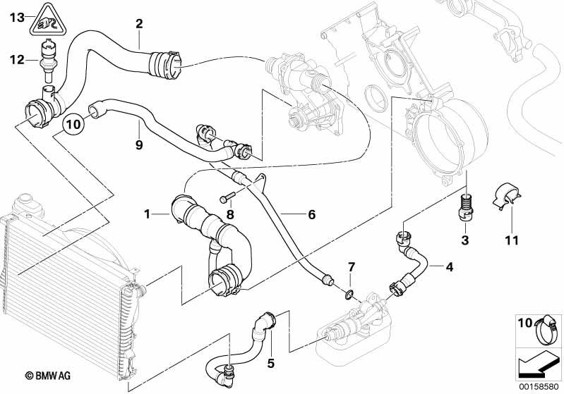 Genuine Cooling System Water Hose Pipe 11 53 7 505 229 view 2