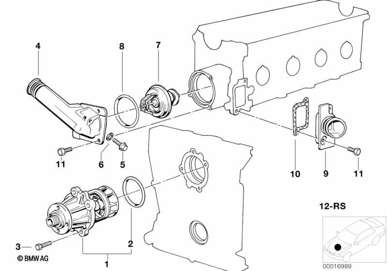 Genuine Water Pump Thermostat 11 53 7 511 580 view 2