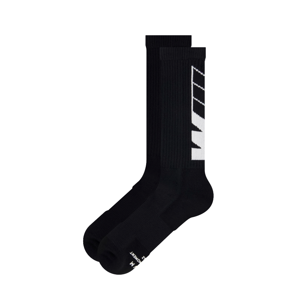 Genuine M Unisex Mens Womens Ladies Socks Black Cotton Cushioned Heels Toes