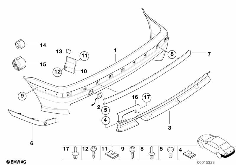Genuine Rear Panel Fillister Head Self Tapping Screw x2 ST4.8x16 07 14 7 137 416