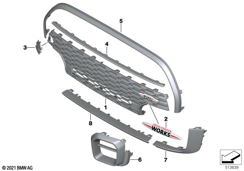 Genuine Front Top Trim Strip Fits F57 LCI F55 LCI F56 LCI 51115A0D890