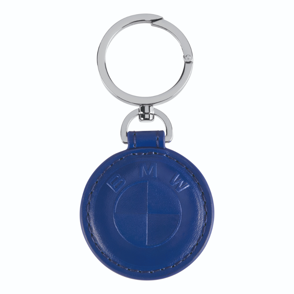 Genuine Keyring Blue Leather Logo Car Key Ring Accessory 80275B319B5
