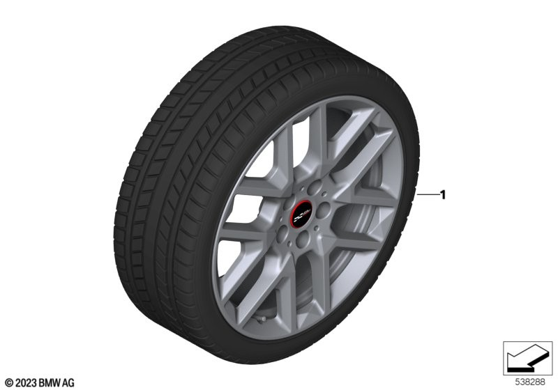 Genuine JCW Y Spoke Rim Tyre Set Wheel x2 Winter 18" Grey 36115A8E633