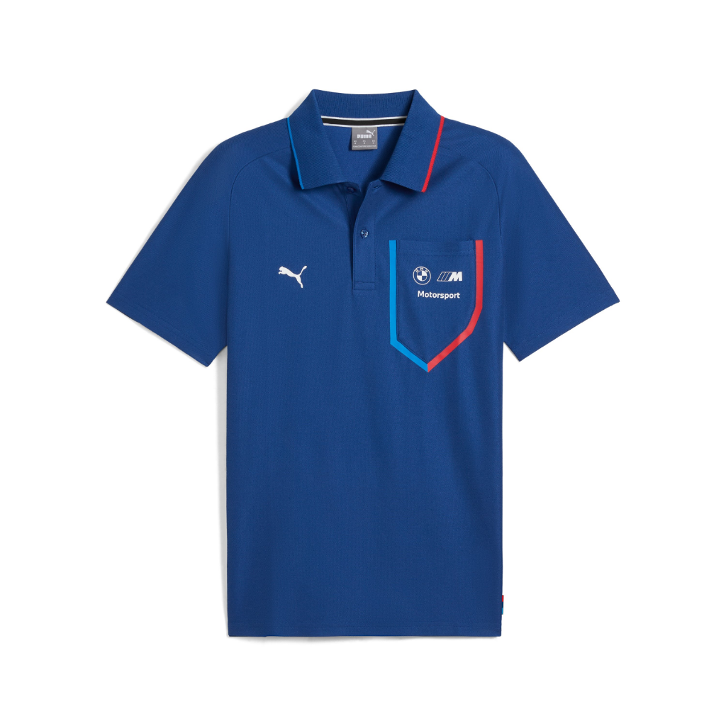 Genuine M Motorsport Mens Polo Shirt Blue Tee Top Short Sleeve Regular Fit