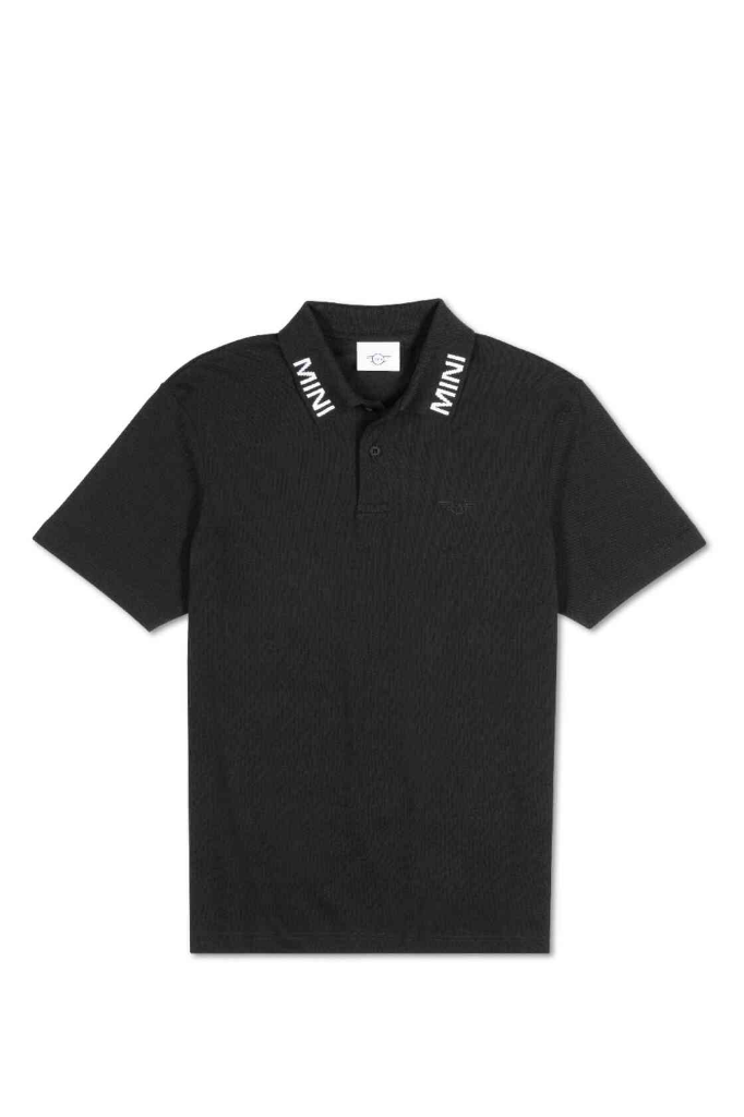Genuine Wordmark Mens Polo Shirt Black Tee Top Short Sleeve Classic Fit