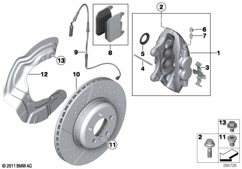 Genuine Front Brake Disc Pair Ventilated Holes 370mm x 30mm 34106797603