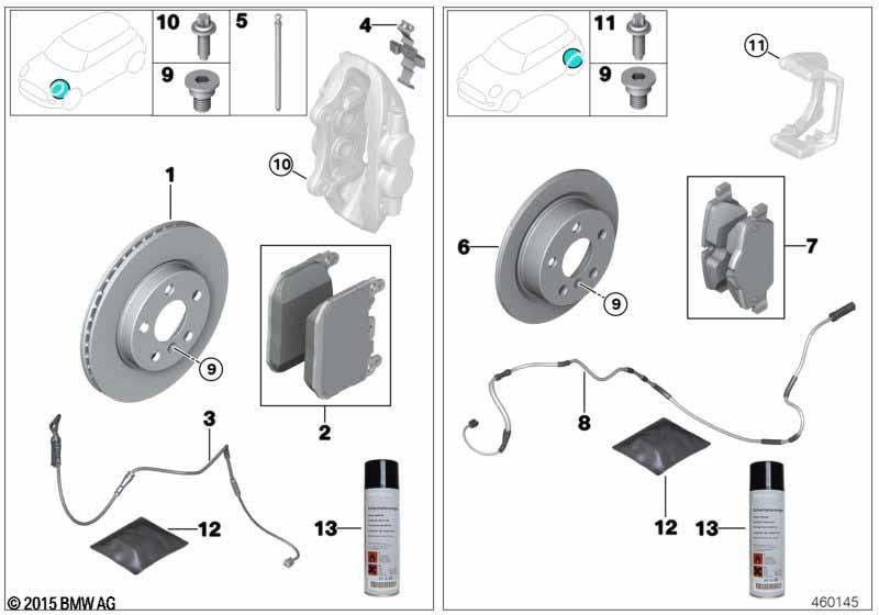 Genuine Brake Disc Pair 370mm x 24mm Fits F97 34118054827