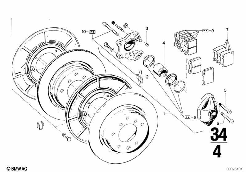 Genuine Brake Pads Repair Kit Fits 2.5CS-3.0CSL E12 E24 34211159265