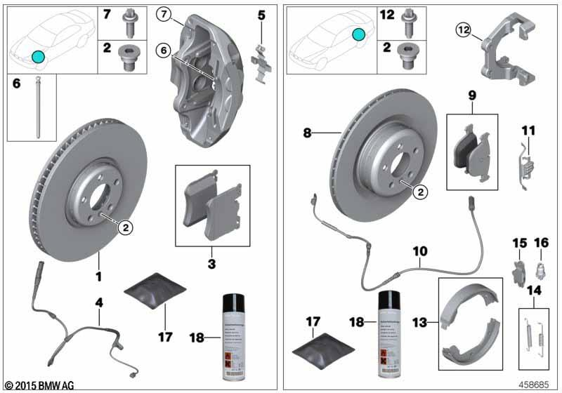 Genuine Brake Disc Pair Ventilated 385mm x 24mm 34212284903