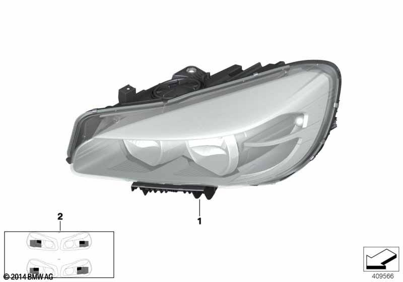 Genuine Right OS Offside Headlight LED Headlamp Fits F45 F46 63117391404
