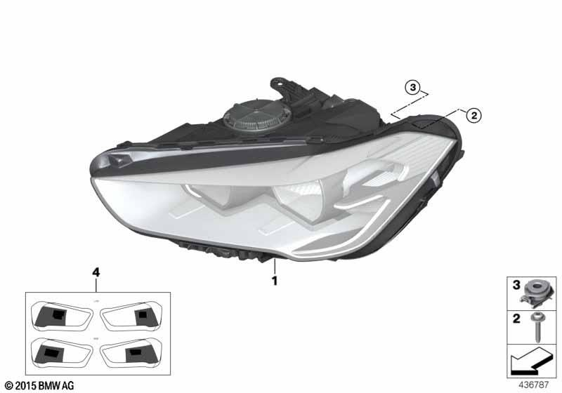 Genuine Right OS Offside Headlight LED Headlamp Fits F48 63117428738