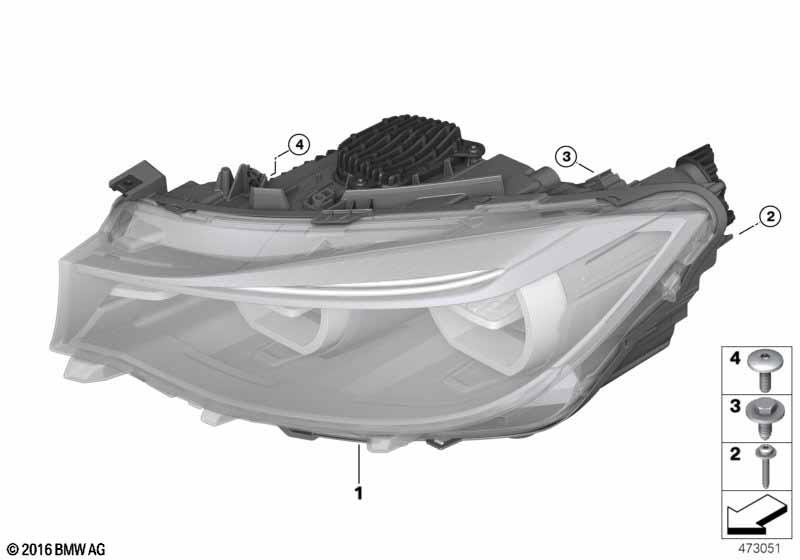 Genuine Right OS Offside Headlight LED Headlamp Fits F34 LCI 63117470416