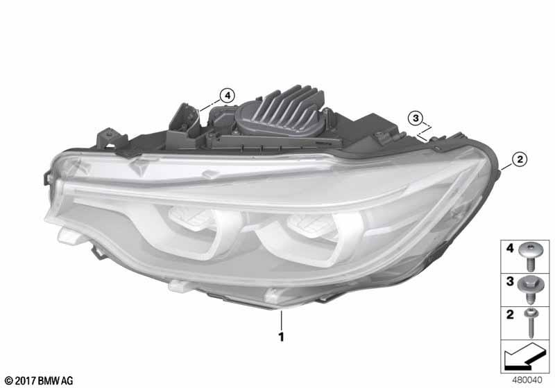 Genuine Right Headlight LED Fits F80 LCI F32 LCI F33 LCI F36 LCI 63117478154