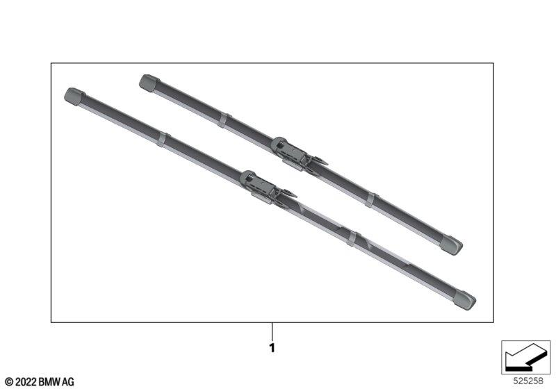 Genuine Front Wiper Blades Set 2 Pieces RL Window Fits U11 U12 61615A974B5