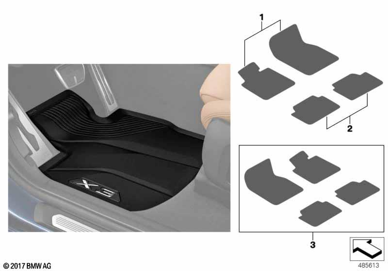 Genuine Floor Mats All Weather SW 4 Door RHD Fits G02 G02 LCI 51472451587