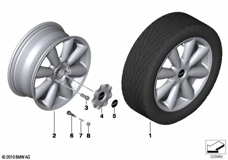 Genuine Wheel Rim Hub Cap Cover Orbit Grey 18" Fits R60 R61 36109813648