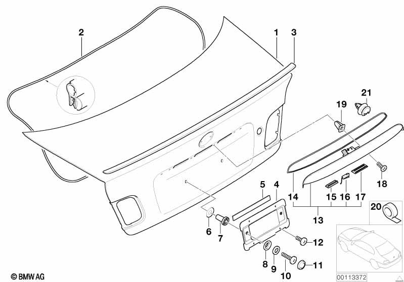 Genuine 1x Trunk Lid Boot Clip Grey 07 14 7 141 218 view 2