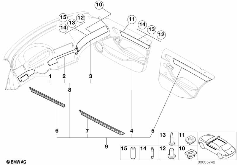 Genuine Door Sill Trim Clip Clamp Fixing 10-Pack view 2