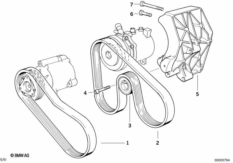 Genuine Air Pump/Climate Compressor Drive Ribbed V Belt view 2