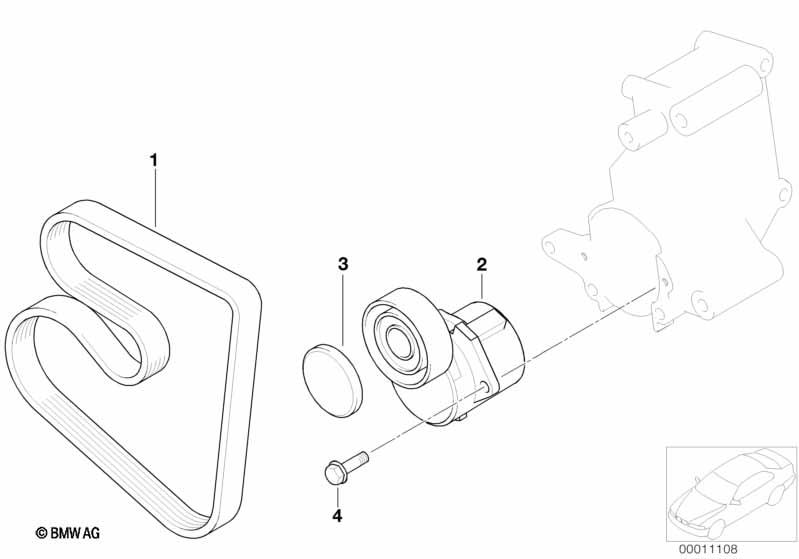 Genuine Water Pump/Alternator Drive Ribbed V Belt view 2