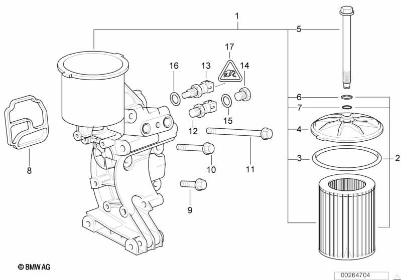 Genuine Set Oil Filter Element 11 42 7 833 769 view 2