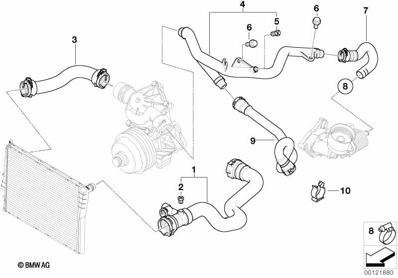 Genuine Cooling System Water Hose Pipe 11 53 7 788 276 view 2