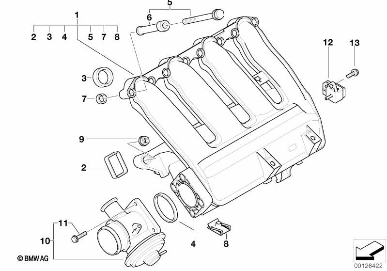 Genuine Engine Inlet Intake Manifold AGR Profile Gasket view 2