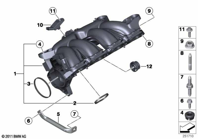 Genuine Intake Manifold System Rubber Bushing 11 61 7 593 928 view 2