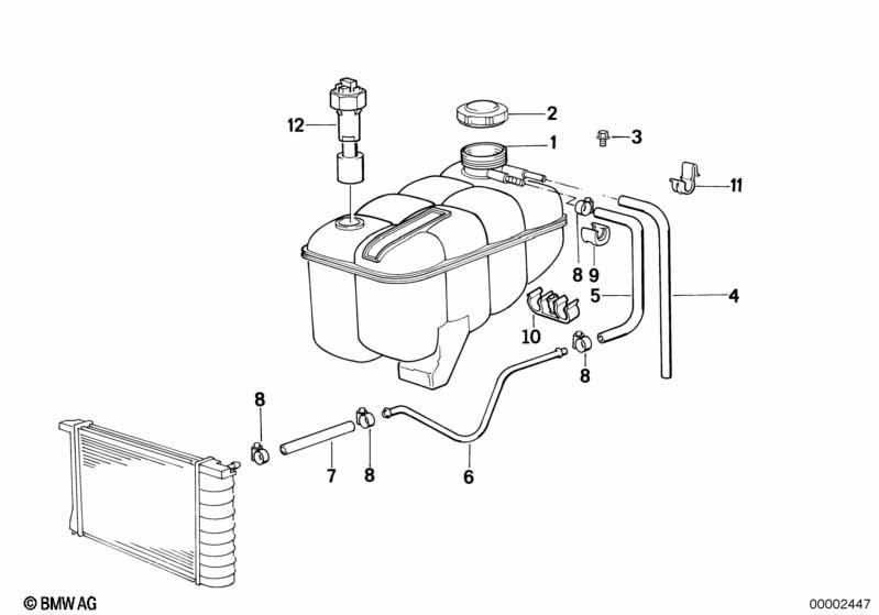 Genuine Radiator Expansion Tank 17 11 1 712 641 view 2