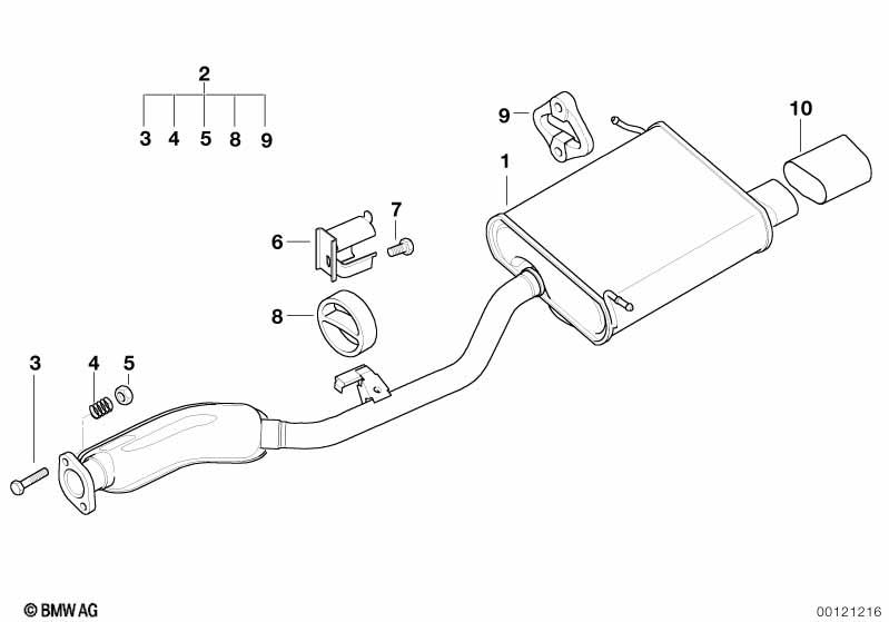 Genuine Rear Exhaust Silencer/Muffler 18 10 1 433 388 view 2