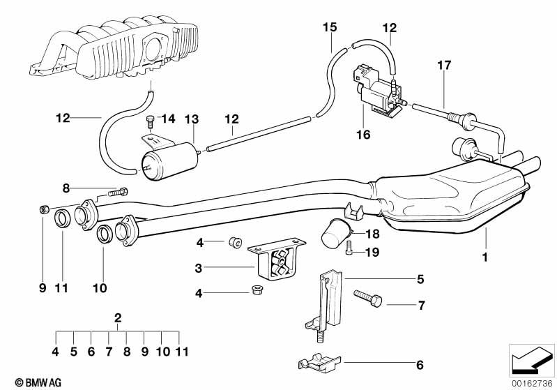 Genuine Exhaust System Gasket Ring For Right Pipe 18 11 1 723 721 view 2