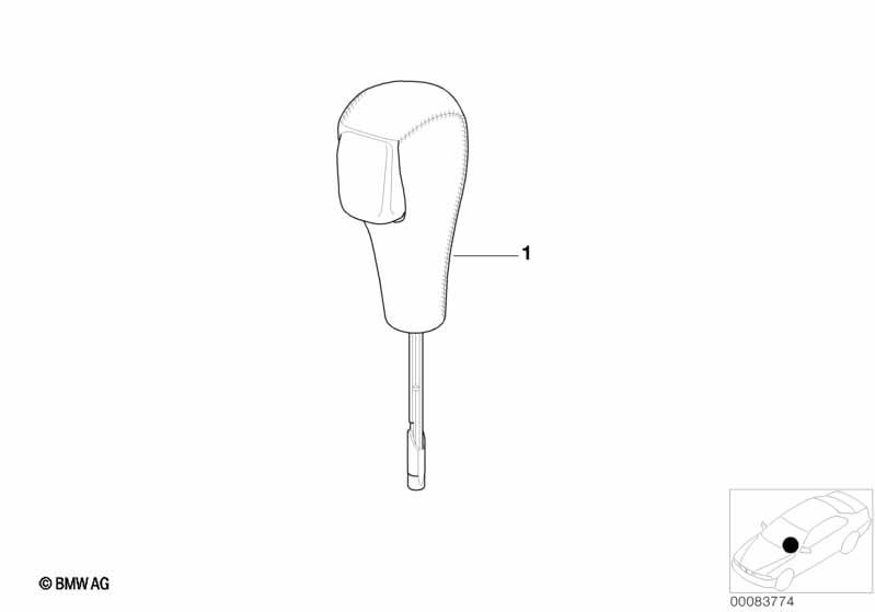 Genuine Leather Selector Gear Knob Matt Chrome 25 16 2 229 444 view 2