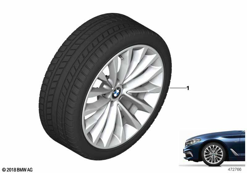 Genuine W Spoke Rim Tyre Set Wheel x2 Winter Reflex Silver 18" 36112471514