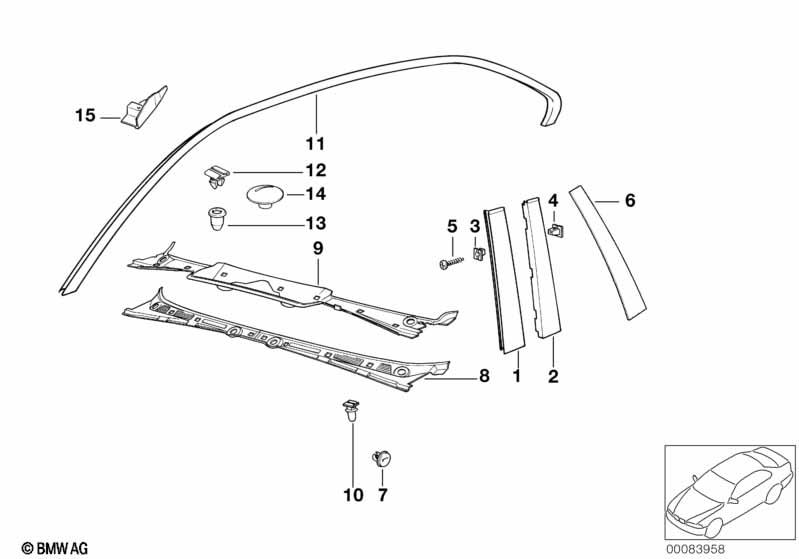Genuine Exterior Trim Grille Grommet Fits E36 E34 E38 E53 51138124389
