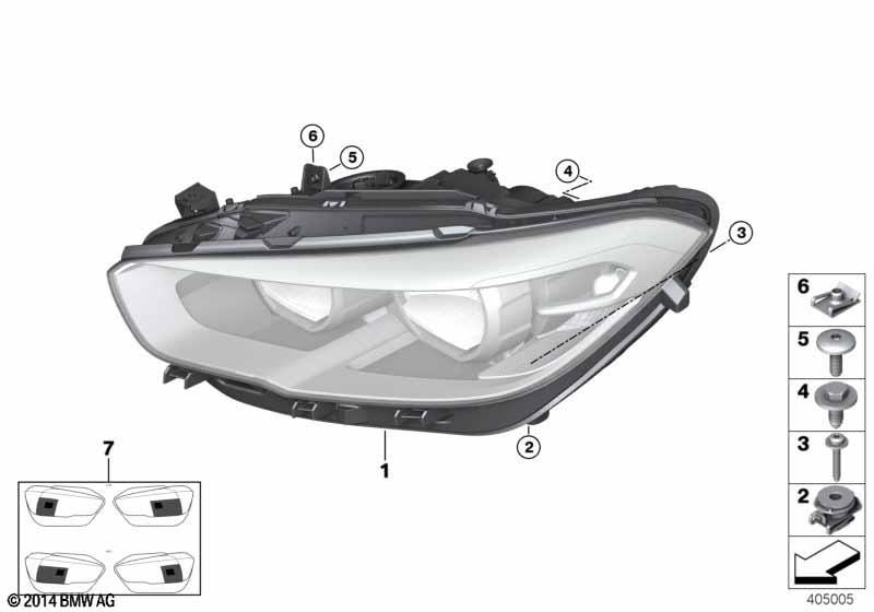 Genuine Left Headlight LED AHL Black Line Fits F20 LCI F21 LCI 63118492461