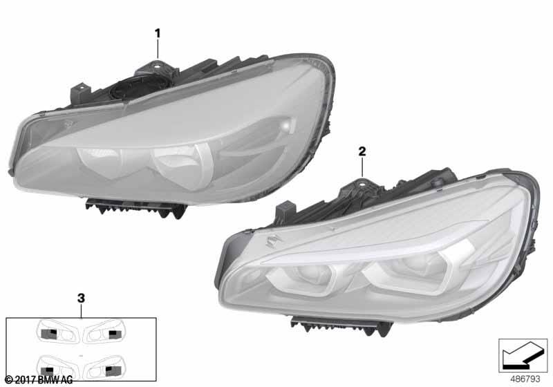 Genuine Left Headlight LED AHL Headlamp Fits F45 LCI F46 LCI 63118739859