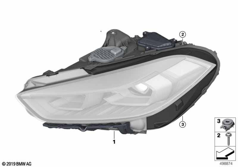 Genuine Left NS Nearside Headlight Bi LED Headlamp Fits F40 63119448097