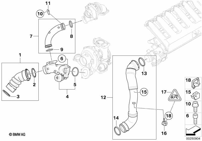 Genuine Intake Manifold Charge Air Line 11 61 7 812 274